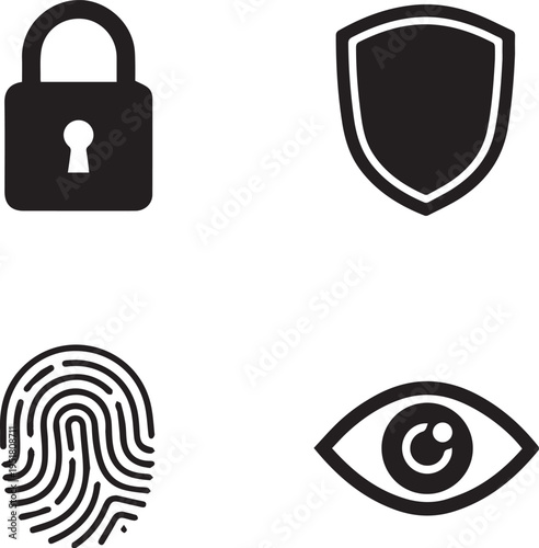 Security Safety Icon Silhouettes