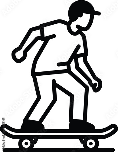 A person skateboarding with a cap on a simple board
