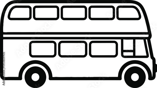 A simple line drawing of a double decker bus