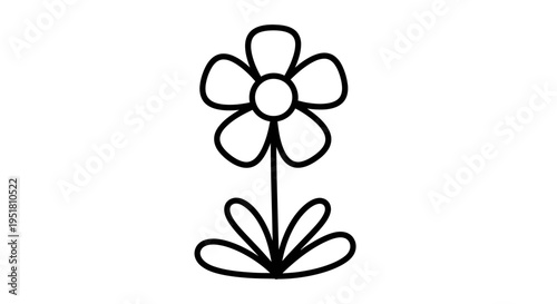 Simple line drawing of a flower