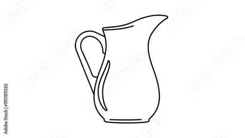 Minimalist line art illustration of a classic, empty pitcher, perfect for adding your own designs or for a clean aesthetic.