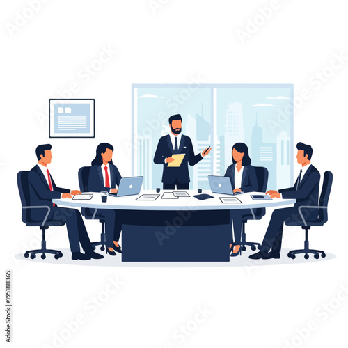 Corporate Board Meeting Illustration