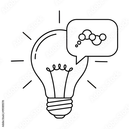 Innovative idea light bulb with molecular structure concept for science and technology