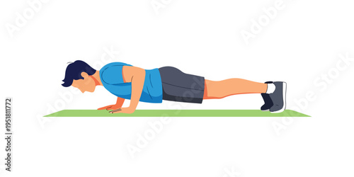 Push Up Exercise Workout Illustration