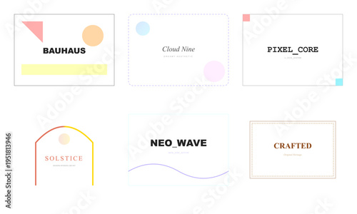 Creative Geometric Abstract Logo Design Templates and Modern Branding Identity Vector Elements Set