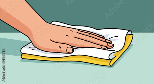 A hand gently smoothing a folded paper surface creating a clean crisp appearance a distinct silhouette high quality professional detailed