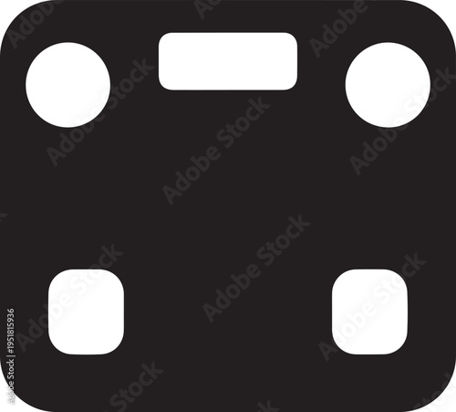 Minimalist Bathroom Scale Icon Silhouette for Health and Fitness