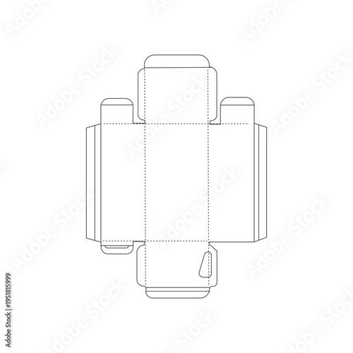 Vertical Tuck End Box Dieline Template for Product Packaging Design