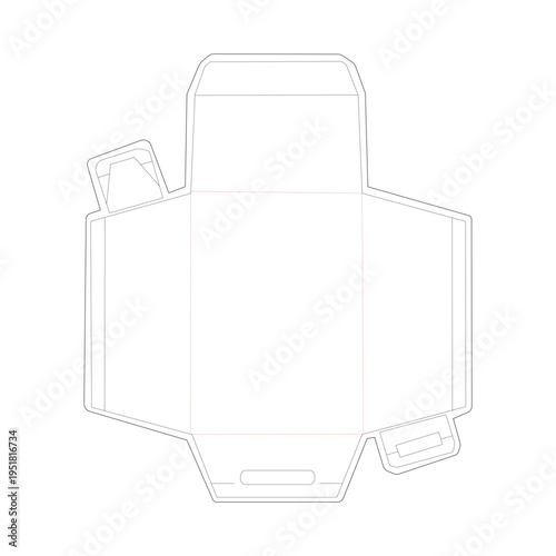 Gift Envelope Dyeline Template with Locking Tab and Handle for Invitations