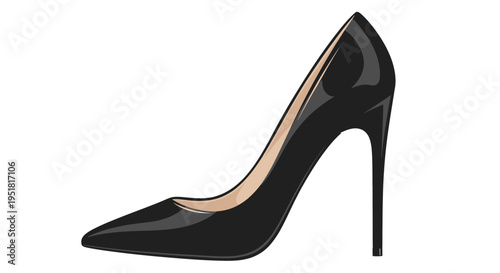 Elegant Black High Heel Shoe - Stylish Footwear for Fashion and Formal Events