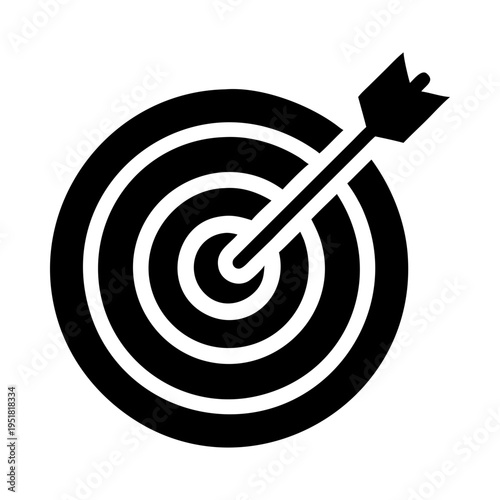 Target arrow bullseye focus success goal achievement aim silhouette vector illustration