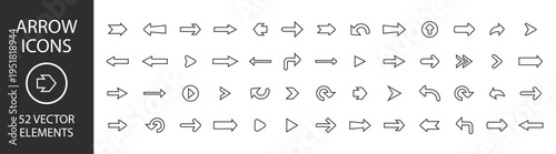 Arrow direction icon set vector sign symbol navigation pointer interface ui cursor move forward backward up down left right bold glyph filled isolated toolkit indicators controls shapes elements 