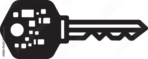Digital Security Key Icon for Encryption and Data Protection
