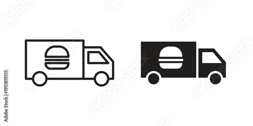 Food delivery icon. Black and White Vector Illustrations. line icon vector pictogram