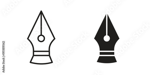 Fountain pen icon. Black and White Vector Illustrations. line icon vector pictogram