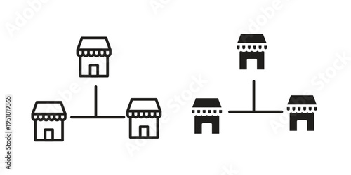 Franchise icon. Black and White Vector Illustrations. line icon vector pictogram