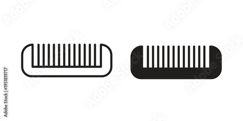 Hair brush icon. Black and White Vector Illustrations. line icon vector pictogram