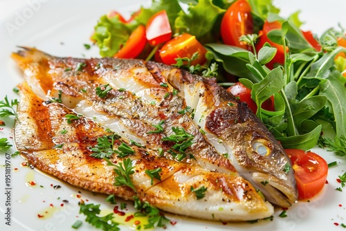Close-up of a tilapia,  a popular seafood item used in cooking to prepare various dishes  