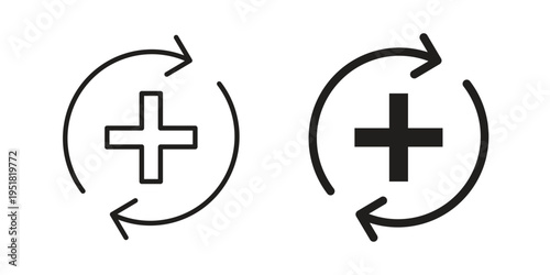 Health recovery icon. Black and White Vector Illustrations. line icon vector pictogram