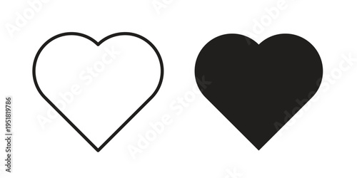 Heart icon. Black and White Vector Illustrations. line icon vector pictogram