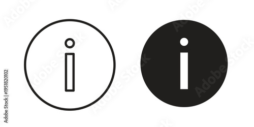 Information icon. Black and White Vector Illustrations. line icon vector pictogram