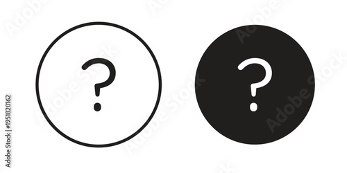 Interrogation icon. Black and White Vector Illustrations. line icon vector pictogram
