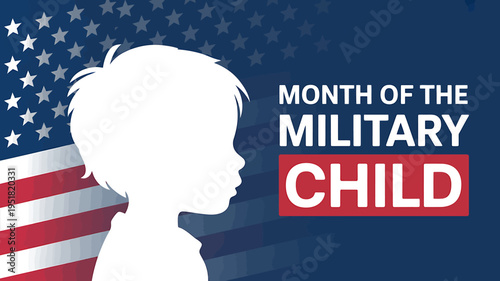 Month of the Military Child American Flag Background Illustration