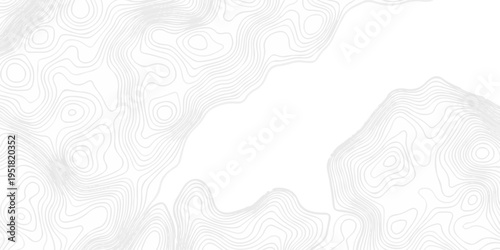 Topographic seamless map pattern with contour lines. Abstract geographic elevation design, lines sea map modern white background.