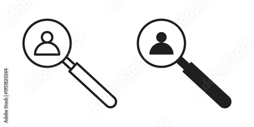 Job candidate icon. Black and White Vector Illustrations. line icon vector pictogram