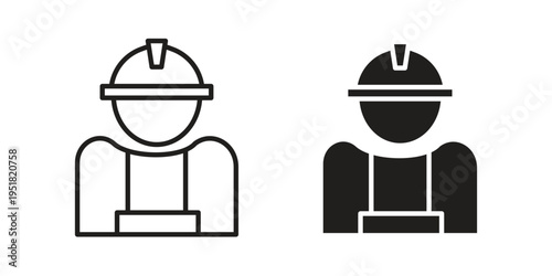 Labour icon. Black and White Vector Illustrations. line icon vector pictogram