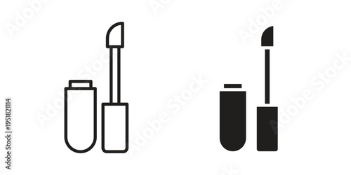 Lip gloss icon. Black and White Vector Illustrations. line icon vector pictogram