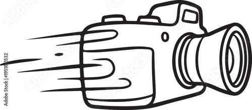 Speedy Camera Icon Doodle Illustration for Fast Photography Service