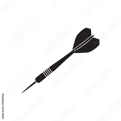 Black Dart silhouette vector illustration on white background