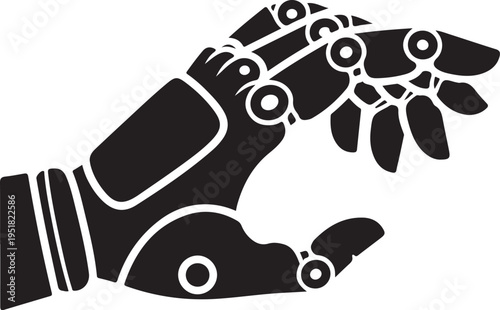 Robotic Hand Icon Bionic Prosthetic Arm Vector Illustration