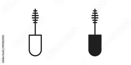 Mascara brush icon. Black and White Vector Illustrations. line icon vector pictogram
