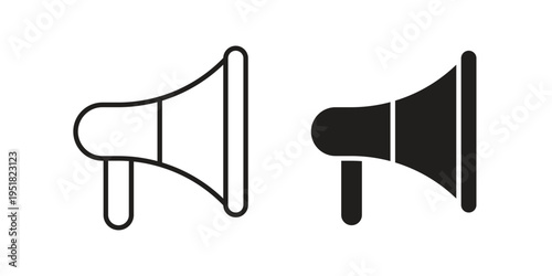Megaphone icon. Black and White Vector Illustrations. line icon vector pictogram