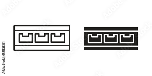 Network switch icon. Black and White Vector Illustrations. line icon vector pictogram