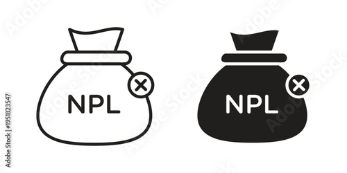 NPL icon. Black and White Vector Illustrations. line icon vector pictogram