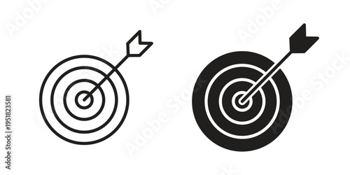Objectives icon. Black and White Vector Illustrations. line icon vector pictogram