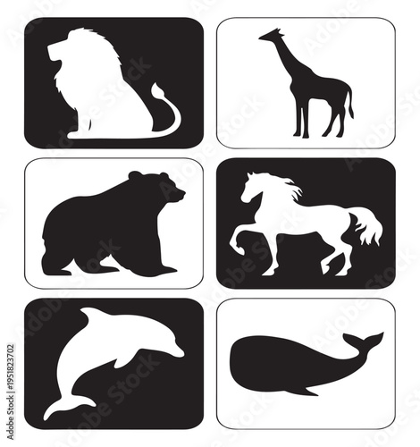 set of animals silhouettes