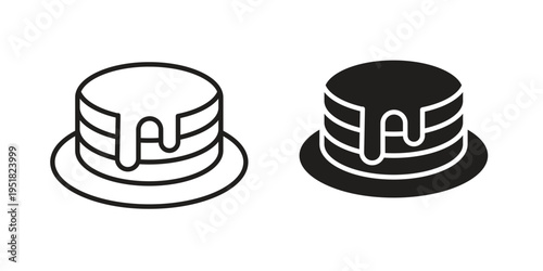 pancakes icon. Black and White Vector Illustrations. line icon vector pictogram