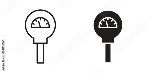 Parking meter icon. Black and White Vector Illustrations. line icon vector pictogram