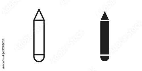 Pencil icon. Black and White Vector Illustrations. line icon vector pictogram