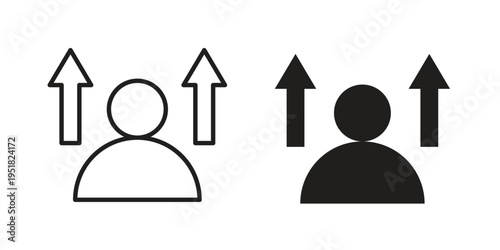 Personal development icon. Black and White Vector Illustrations. line icon vector pictogram