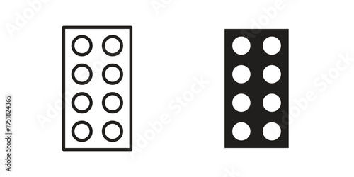 Pill blister. Black and White Vector Illustrations. line icon vector pictogramicon. Black and White Vector Illustrations. line icon vector pictogram
