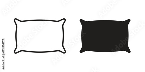 Pillow icon. Black and White Vector Illustrations. line icon vector pictogram