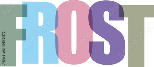 Frost Text Multicolor white background