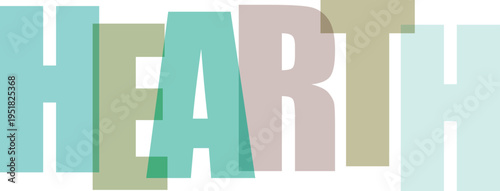 Multicolored Text Hearth Letters white background