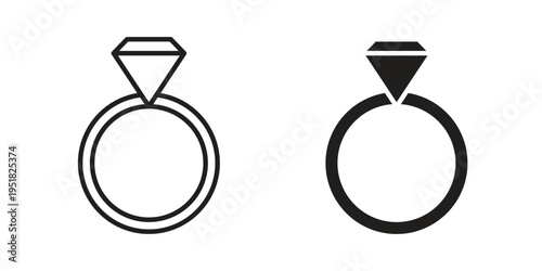 Ring icon. Black and White Vector Illustrations. line icon vector pictogram
