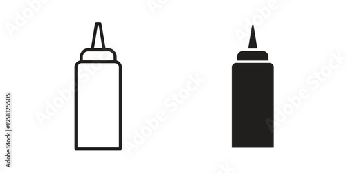 Sauce bottles icon. Black and White Vector Illustrations. line icon vector pictogram